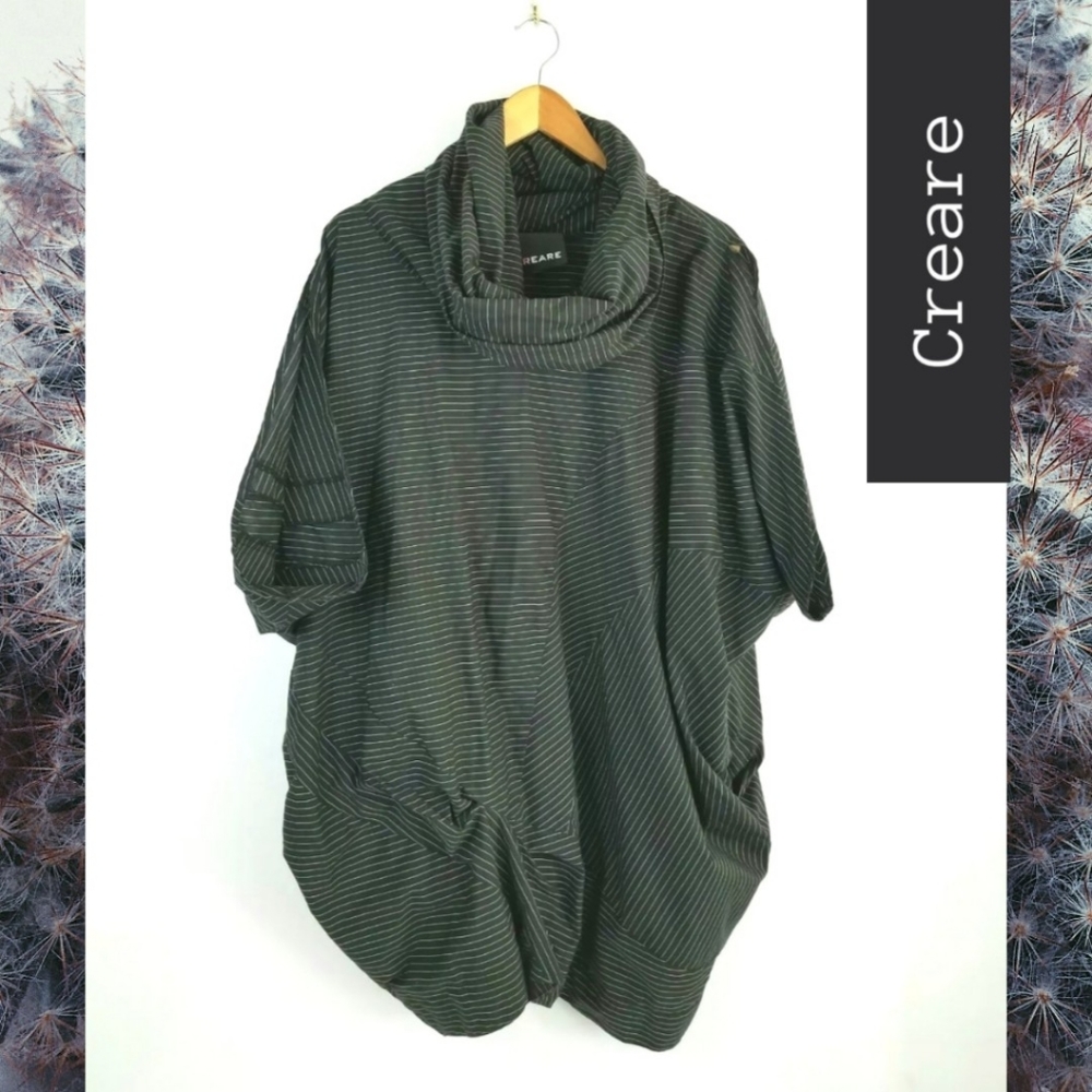 CREARE || Striped Cocoon Artist Lagenlook Tunic